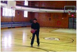 Mohandatt practises his jump shot at an indoor facility in Queens New York