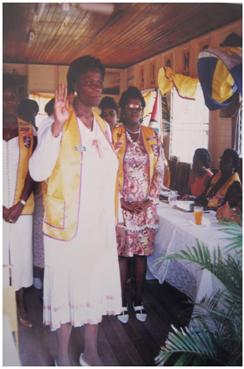 Taking the oath of office as President of the Lions Club